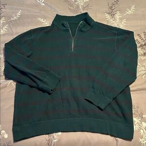 Men's Green and Black Striped Sweater